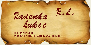 Radenka Lukić vizit kartica